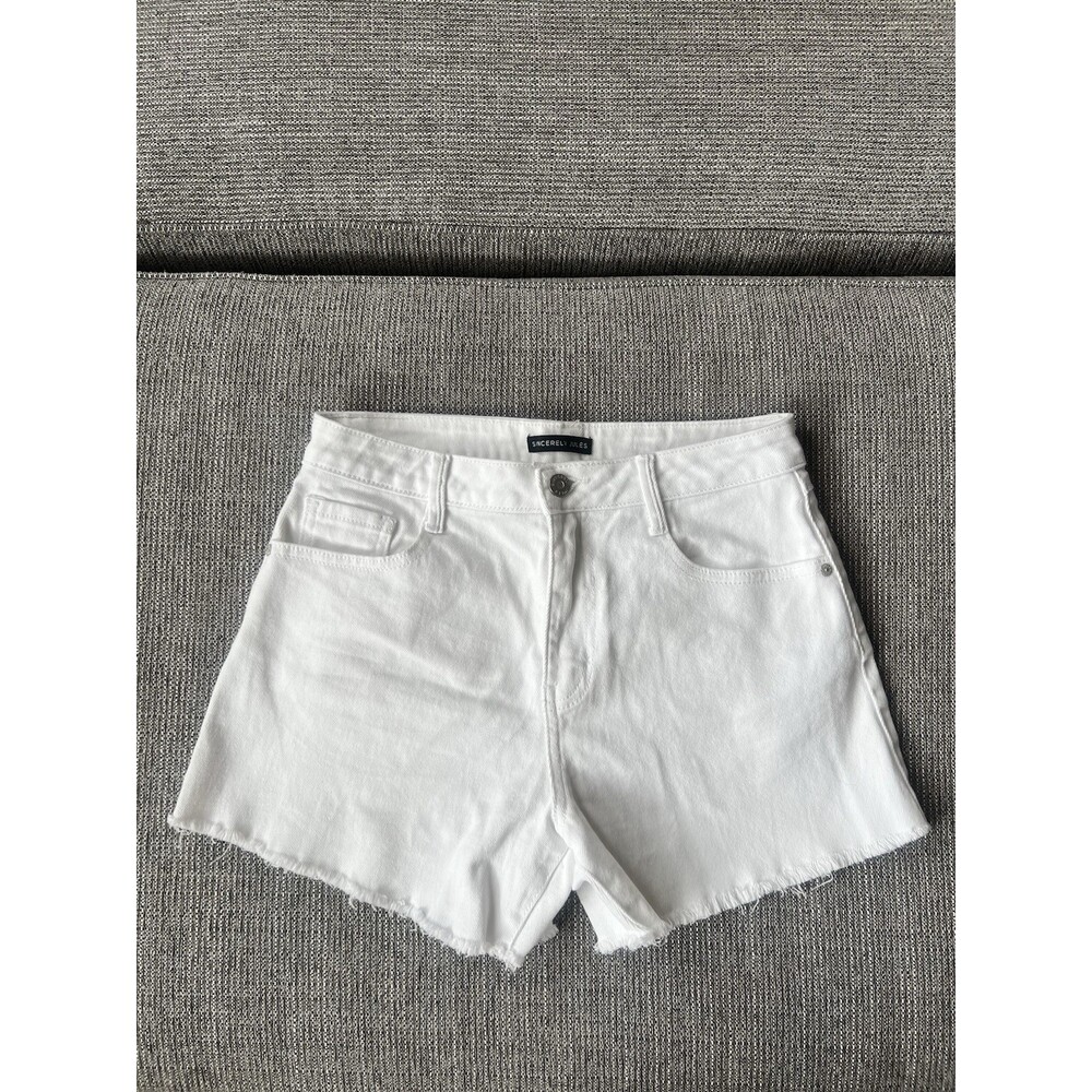 Sincerely Jules Women’s White Denim Cutoff Distressed Shorts Size 5/27